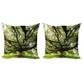 thumbnail image 1 of Ambesonne Nature Throw Pillow Cover 2 Pack, Majestic Tree Thailand, 20", Green Brown, 1 of 7