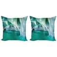 thumbnail image 1 of Ambesonne Nature Throw Pillow Cover 2 Pack, Marble Caves Lake, 24", Turquoise Grey, 1 of 2