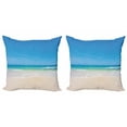 thumbnail image 1 of Ambesonne Nature Throw Pillow Cover 2 Pack, Paradise Sunny Sky Scene, 16", Cream Blue, 1 of 7