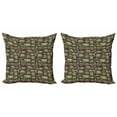 thumbnail image 1 of Ambesonne Nature Throw Pillow Cover 2 Pack, Stones Covered with Moss, 16", Dark Taupe Fern Green, 1 of 6