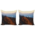 thumbnail image 1 of Ambesonne Nature Throw Pillow Cover 2 Pack, Sunrise Mountains, 24", Multicolor, 1 of 2