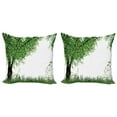 thumbnail image 1 of Ambesonne Nature Throw Pillow Cover 2 Pack, Tree Grass Summer, 16", Fern Green Black, 1 of 5