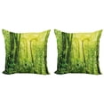 thumbnail image 1 of Ambesonne Nature Throw Pillow Cover 2 Pack, Tropical Amazon Forest, 18", Forest Green Pale Green, 1 of 2