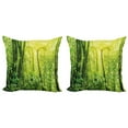thumbnail image 1 of Ambesonne Nature Throw Pillow Cover 2 Pack, Tropical Amazon Forest, 20", Forest Green Pale Green, 1 of 2