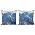 thumbnail image 1 of Ambesonne Nature Throw Pillow Cover 2 Pack, Wild Untrodden Nature, 18", White and Blue, 1 of 5