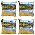 thumbnail image 1 of Ambesonne Nature Throw Pillow Cover 4 Pack, Country Scene and Lake, 16", Multicolor, 1 of 5
