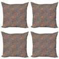 thumbnail image 1 of Ambesonne Nature Throw Pillow Cover 4 Pack, Doodle Birds Flowers, 18", Multicolor, 1 of 2