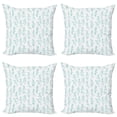 thumbnail image 1 of Ambesonne Nature Throw Pillow Cover 4 Pack, Floral Fresh Plants, 24", Green Cream, 1 of 2