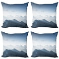 thumbnail image 1 of Ambesonne Nature Throw Pillow Cover 4 Pack, Foggy Morning Mountain, 24", Pale Blue, 1 of 5