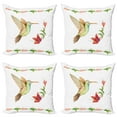 thumbnail image 1 of Ambesonne Nature Throw Pillow Cover 4 Pack, Hummingbird Art, 24", Red and Green, 1 of 5