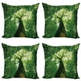 thumbnail image 1 of Ambesonne Nature Throw Pillow Cover 4 Pack, Leaves Tree Branches, 20", Green Pale Green Brown, 1 of 6