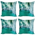thumbnail image 1 of Ambesonne Nature Throw Pillow Cover 4 Pack, Marble Caves Lake, 16", Turquoise Grey, 1 of 7