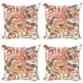 thumbnail image 1 of Ambesonne Nature Throw Pillow Cover 4 Pack, Northwoods Falling Leaf, 16", Coral Taupe, 1 of 6