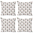 thumbnail image 1 of Ambesonne Nature Throw Pillow Cover 4 Pack, Red and Orange Flowers, 20", Red Orange Black, 1 of 2