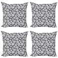 thumbnail image 1 of Ambesonne Nature Throw Pillow Cover 4 Pack, Sketchy Floral Dandelion, 18", Black and White, 1 of 2