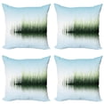 thumbnail image 1 of Ambesonne Nature Throw Pillow Cover 4 Pack, Spring Time Sunset Lake, 16", Blue and Green, 1 of 7