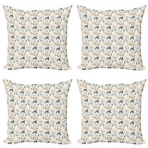 Ambesonne Nature Throw Pillow Cover 4 Pack, Squirrel Trees Woodland, 20", Multicolor