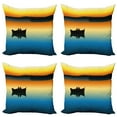 thumbnail image 1 of Ambesonne Nature Throw Pillow Cover 4 Pack, Sunset at Lake Fishing, 24", Orange Blue, 1 of 6