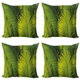 thumbnail image 1 of Ambesonne Nature Throw Pillow Cover 4 Pack, Tropical Foliage Leaf, 24", Fern Green, 1 of 5