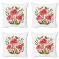 thumbnail image 1 of Ambesonne Nature Throw Pillow Cover 4 Pack, Watercolor Amantias, 18", Multicolor, 1 of 5