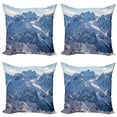 thumbnail image 1 of Ambesonne Nature Throw Pillow Cover 4 Pack, Wild Untrodden Nature, 24", White and Blue, 1 of 7