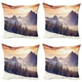 thumbnail image 1 of Ambesonne Nature Throw Pillow Cover 4 Pack, Winter Evening Mountain, 24", Multicolor, 1 of 7