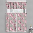 thumbnail image 1 of Ambesonne Nature Valance & Curtain, Garden Look Art Flower Print, 55"x45", Jade Green and Rose, 1 of 7