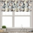 thumbnail image 1 of Ambesonne Nature Valance Pack of 2, Birds Hibiscus Flowers, 42"X12", Teal Brown, 1 of 5