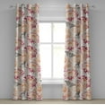 thumbnail image 1 of Ambesonne Nature Vibes Grommet Curtain, Chrystanthemum Print, 50"x72", Raspberry Pale Peach, 1 of 1