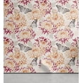 thumbnail image 1 of Ambesonne Nature Vibes Peel & Stick Wallpaper for Home, Chrystanthemum Print, 13"x72", Raspberry Pale Peach, 1 of 1