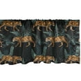 thumbnail image 1 of Ambesonne Nature Window Valance, Tiger Illustration With Leaf, 42" x 12", Marigold Black Mint Green, 1 of 2