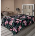 thumbnail image 1 of Ambesonne Nature Wonders Flat Bedding Sheet Soft Top Sheet, Orchids and Greenery, Twin, Pink Dark Teal Jade Green, 1 of 1