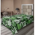 thumbnail image 1 of Ambesonne Nature Wonders Flat Bedding Sheet Soft Top Sheet, Tropical Festival, Twin, Pale Sage Green and Green, 1 of 1
