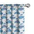 thumbnail image 1 of Ambesonne Nautical Window Curtains, Abstract Fish Design Sea, Each 28" W x 95" L, Sea Blue Pale Blue, 1 of 3