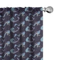 thumbnail image 1 of Ambesonne Nautical Window Curtains, Cartoon Mermaids and Dots, Each 28" W x 95" L, Lavender Blue and Dark Indigo, 1 of 4