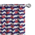 thumbnail image 1 of Ambesonne Nautical Window Curtains, Crabs on Striped, Each 28" W x 84" L, Red and Navy Blue, 1 of 4