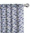 thumbnail image 1 of Ambesonne Nautical Window Curtains, Hand Drawn Fish Bubbles, Each 28" W x 63" L, Violet Blue and White, 1 of 5