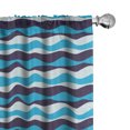 thumbnail image 1 of Ambesonne Nautical Window Curtains, Horizontal Curves Design, Each 28" W x 84" L, Indigo and Sky Blue, 1 of 4