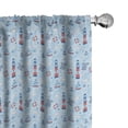 thumbnail image 1 of Ambesonne Nautical Window Curtains, Minimal Marine Lighthouse, Each 28" W x 84" L, Pale Blue and Dark Coral, 1 of 4