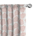 thumbnail image 1 of Ambesonne Nautical Window Curtains, Pink Seashells Pattern Art, Each 28" W x 84" L, Blush Pale Salmon White, 1 of 4