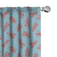 thumbnail image 1 of Ambesonne Nautical Window Curtains, Sea Life Lobsters Pattern, Each 28" W x 95" L, Dark Coral and Blue, 1 of 4