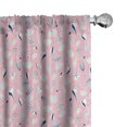 thumbnail image 1 of Ambesonne Nautical Window Curtains, Sea Shells Marine Life, Each 28" W x 84" L, Pink Blue, 1 of 3