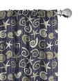 thumbnail image 1 of Ambesonne Nautical Window Curtains, Sea Shells Mollusk Art, Each 28" W x 63" L, Dark Indigo and Dark Eggshell, 1 of 4