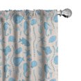 thumbnail image 1 of Ambesonne Nautical Window Curtains, Sea s Seahorses Fish, Each 28" W x 63" L, Eggshell Sky Blue, 1 of 5