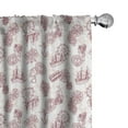 thumbnail image 1 of Ambesonne Nautical Window Curtains, Ship Compass Wheel, Each 28" W x 63" L, Raspberry Pale Peach, 1 of 4