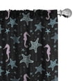 thumbnail image 1 of Ambesonne Nautical Window Curtains, Simplified Starfish Bubble, Each 28" W x 95" L, Pale Cadet Blue and Lilac, 1 of 4