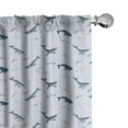 thumbnail image 1 of Ambesonne Nautical Window Curtains, Whales and Fishes, Each 28" W x 63" L, Pastel Purple and Multicolor, 1 of 5