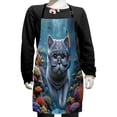 thumbnail image 1 of Ambesonne Nautical Apron with Adjustable Ties, Diver Cat in the Ocean, Small, Turquoise Multicolor, 1 of 1