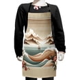 thumbnail image 1 of Ambesonne Nautical Apron with Adjustable Ties, Serene Horizon Sailboat, Small, Tan Sepia and Pale Seafoam, 1 of 1