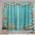 thumbnail image 1 of Ambesonne Nautical Beach Kitchen Curtains, Ropes Starfish Stone, 55"x45", Turquoise Beige Umber, 1 of 3